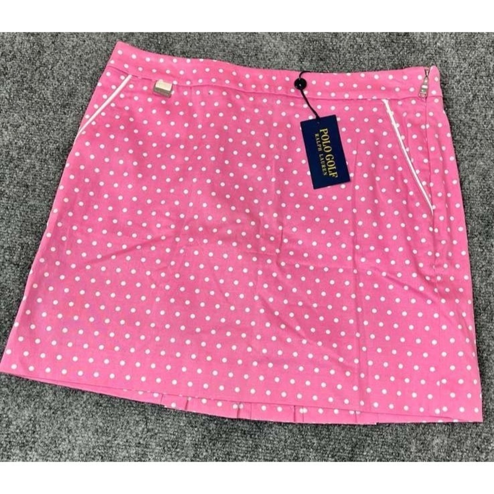 NWT Ralph Lauren Skort Womens Size 8 Printed Stretch Cotton Blend Polka Dot Golf